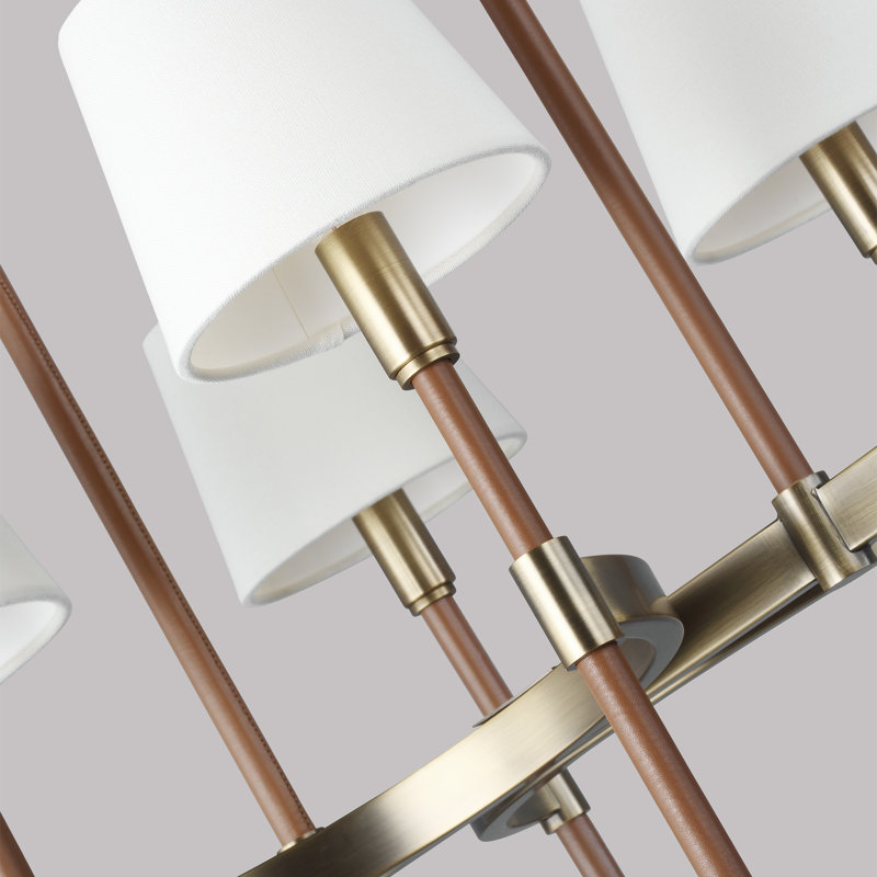 Katie 8 - Light Dimmable Geometric Chandelier, Time Worn Brass