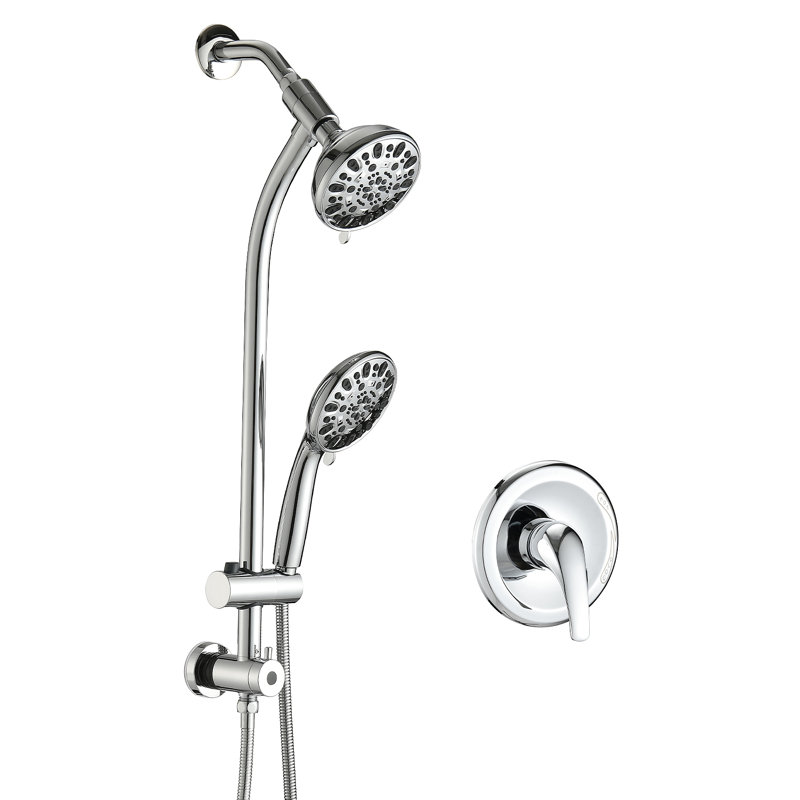 Dual Shower System With Handheld 7-Spray, Chrome