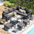 8 Seats Modern Outdoor Furniture With Adjustable Table-19550401