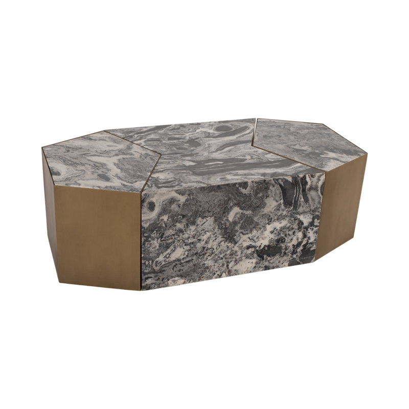 Sagebrook Home 50" 3-Pieces Revere Marble Coffee Table, Brown
