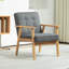 Chaise d'appoint, fauteuil rembourré avec dossier capitonné, gris