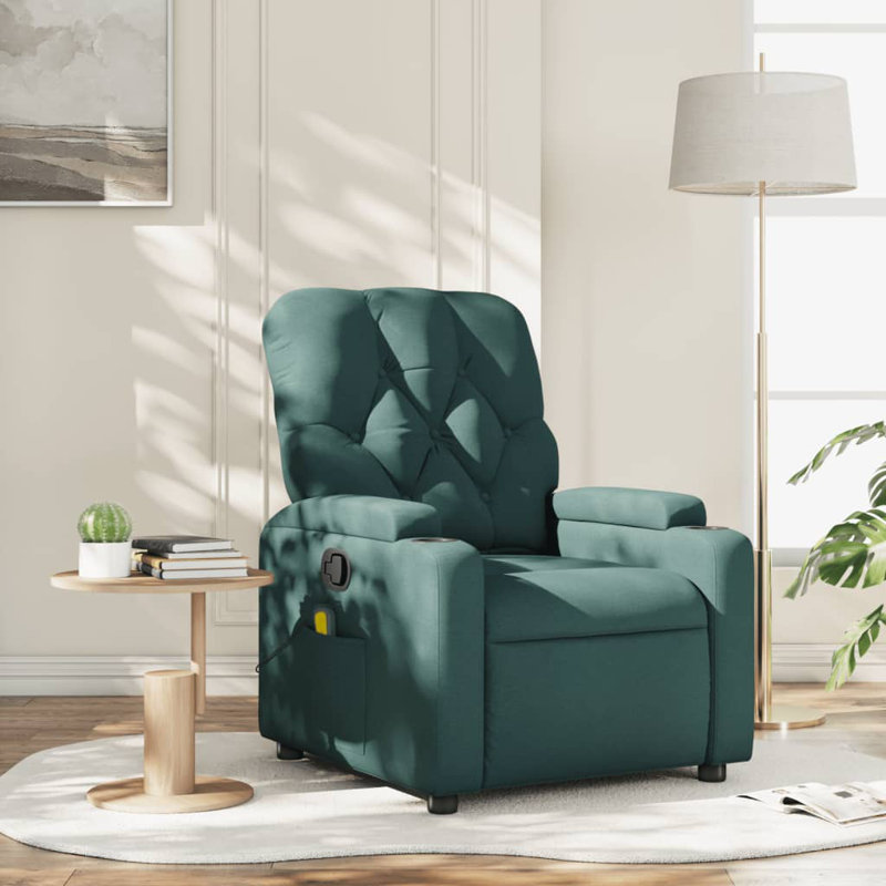 Fauteuil de massage, Polyester vert foncé