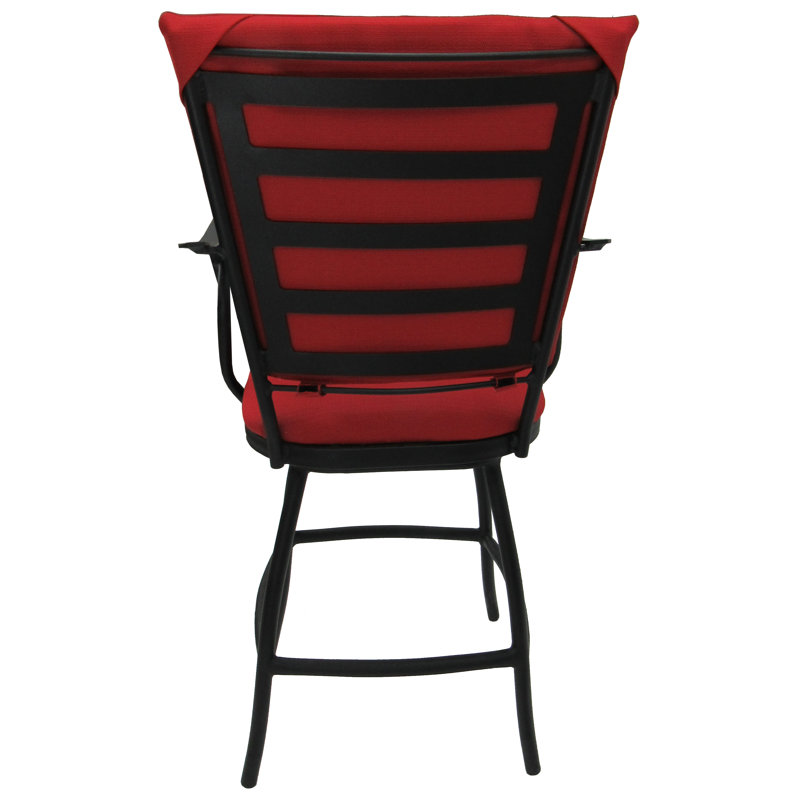 tabouret de bar pivotant 26" avec coussin Darin, Rouge