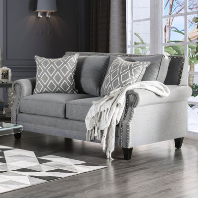 Causeuse transitionnelle l 67 po, gris