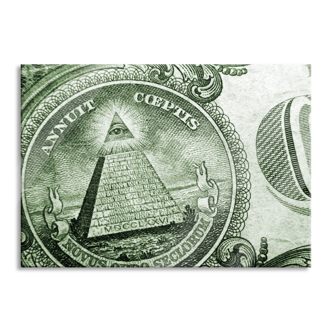 Glasbild Illuminaten-Pyramide