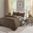 3 Piece Reversible Printed Quilt Set Black/Brown