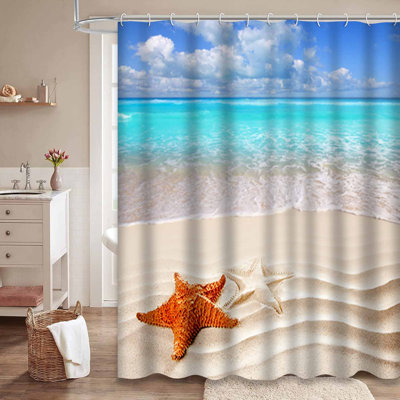 Starfish Wavy White Sand Beach Summer Vacation Sea Sandy with 12 Hooks