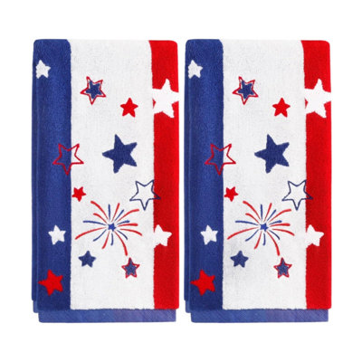 Weave Kitchen Towel 2 Pack, Highly Absorbent Lint Free Drying Cloth For 4th Of July Patriotic Decor, 23.6x15.7in Multicolor