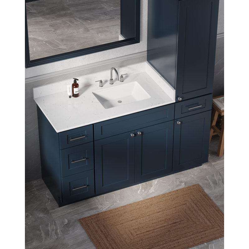 Ensemble de meuble-lavabo simple 57 po Disar, Bleu