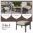 Set Of 2 All-Weather 26” Width Metal Ottomans, Black Frame With Gray Cushions-740232937