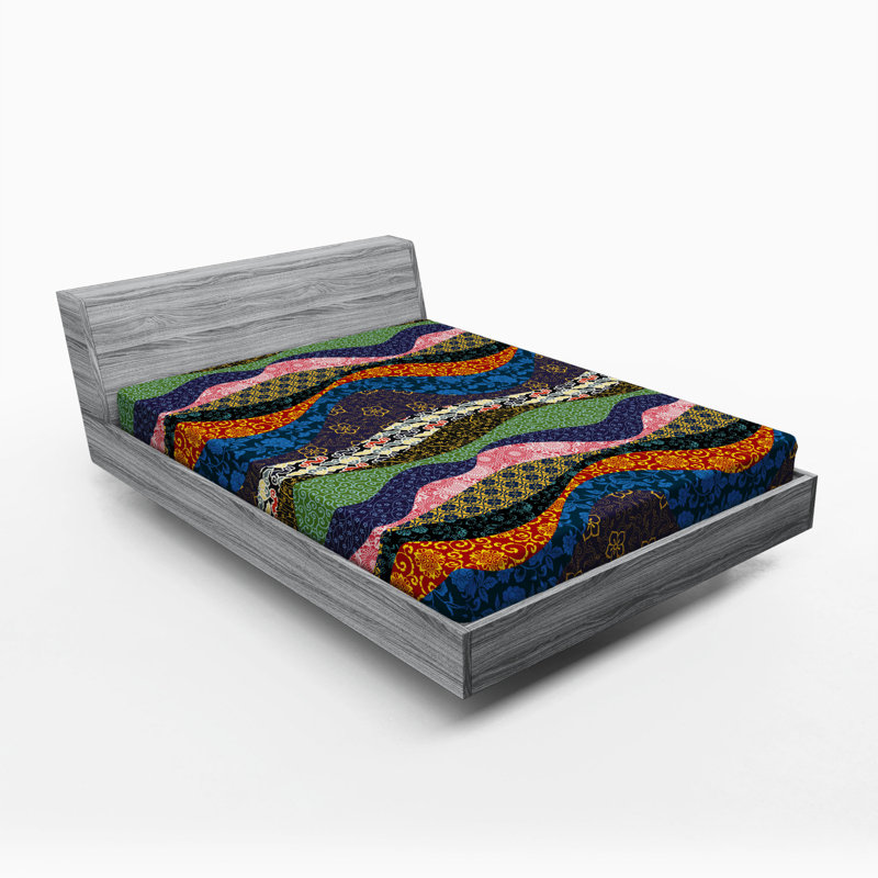Microfiber Floral Fitted Sheet, Queen Fitted Sheet