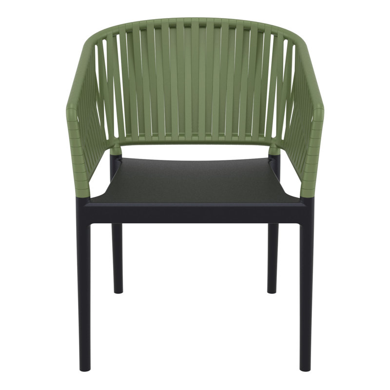 Chaise de salle à manger Newport, Vert olive / noir