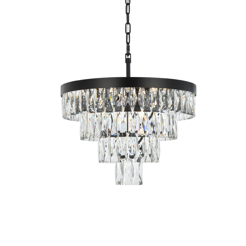 Lustre rond 20 pouces Iva , Noir, noir, noir, noir