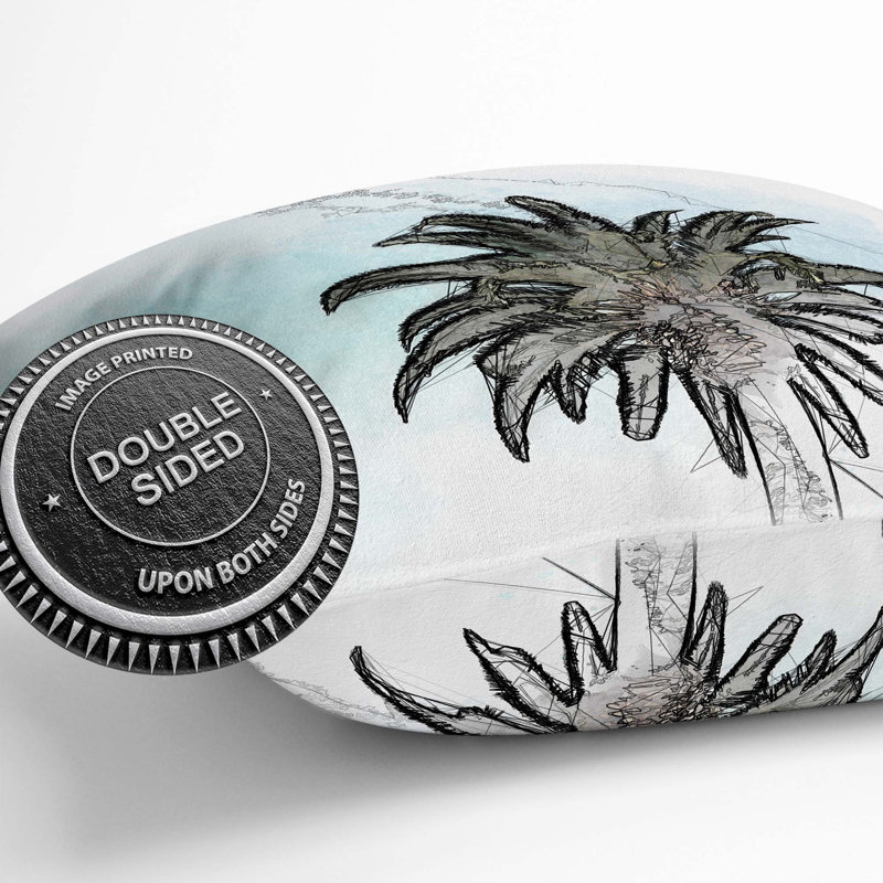 Lone Palm Tree Cushion with Filling, 55cm H x 55cm W x 20cm D
