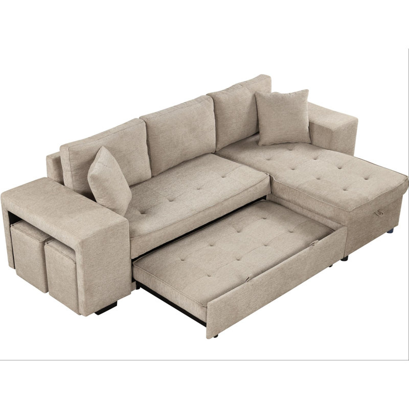 Canapé-lit modulaire réversible en L