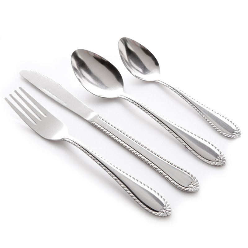 New Wilmington Polished Stainless Steel 24-Piece Flatware Set