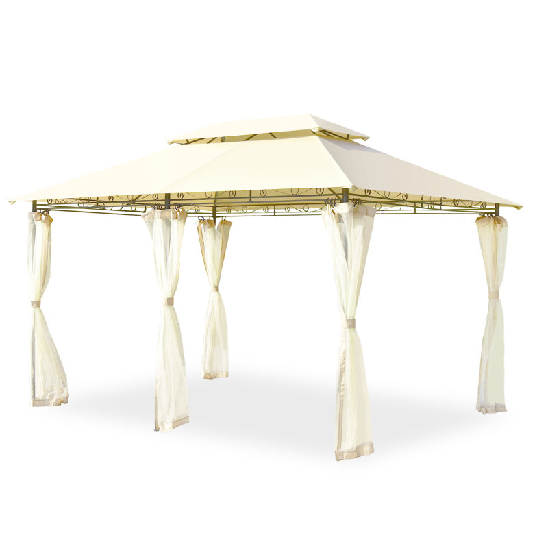 Aryion 3.9m x 2.9m Steel Patio Gazebo, Beige