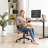 Armless Swivel Office Chair Faux Leather Upholstered Waterproof Desk Chair Ergonomic Adjustable Computer Chair-1106344802