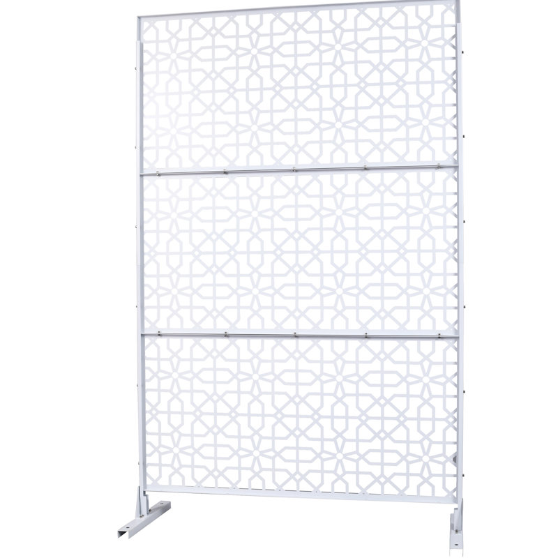 Écran d'intimité en métal l 76 po H 48 po - fondu, blanc 76 po 48 po pour l'extérieur, Blanc