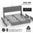 Upholstered Bed Frame with 4 Drawers, Bed with Storage Headboard, Charging Station and LED Lights-1420394802
