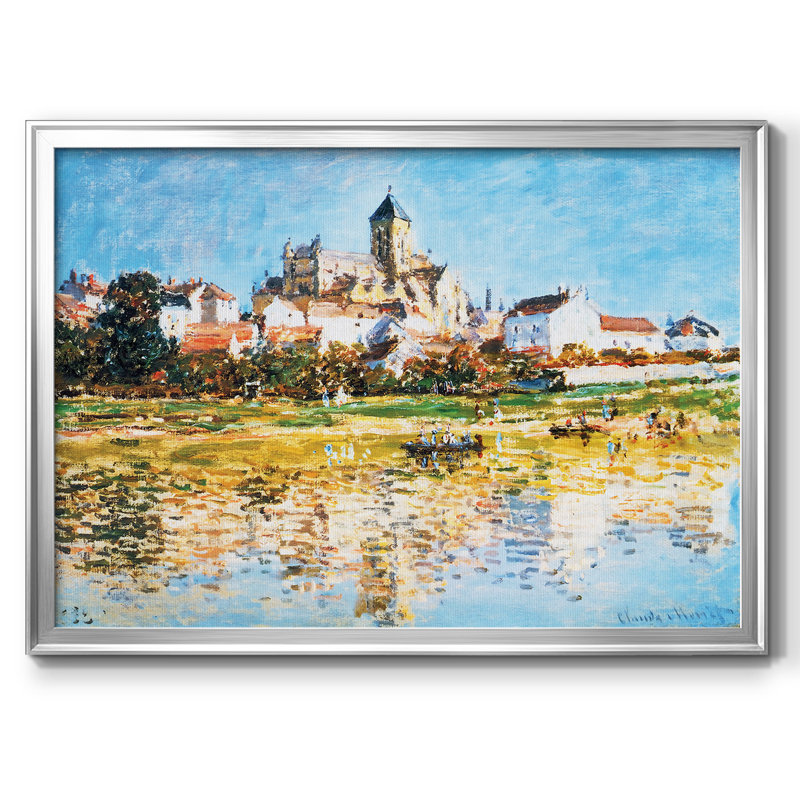 Vetheuil, The Church, 1880, reproduction d'art sur toile, Argent, H 30 po x l 44 po x P 1,5 po