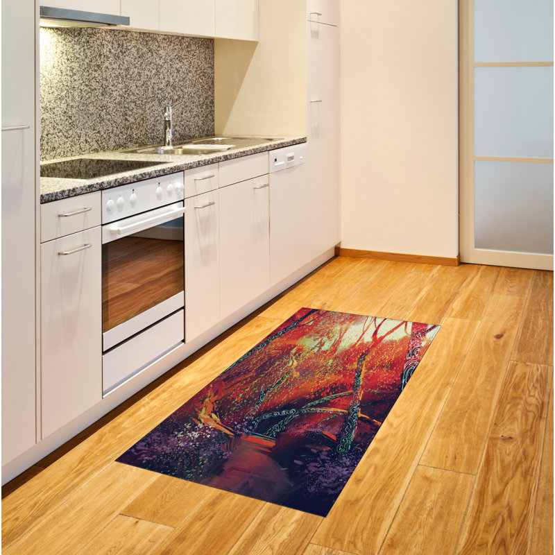 Tapis décoratif à poils longs en polyester à haute densité Landscape, Rectangle 2 pi 7 po x 5 pi