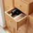 Solid Oak Bedside Table Cabinet With Four Drawers - Freestanding For Living Area Drawer Room Furniture Storage
