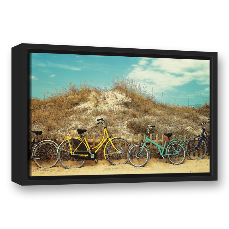 Beach Bikes sur toile, H 13,75 po x l 19,75 po x P 1,75 po, Cadre flottant noir