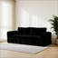 76 Inch Convertible Futon Sofa Bed,Folding Boneless Couches with Sleeper Sofa,Fold Out Floor Sofa Couch with Deep Seat,Cloud Corduroy Foldable Mattress Couch for Living Room,Black