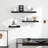Set Of 2 16-Inch Modern Farmhouse Black Wood Finish Floating Shelves - Wall Mounted Storage For Bathroom, Kitchen, And Bedroom-2046080648