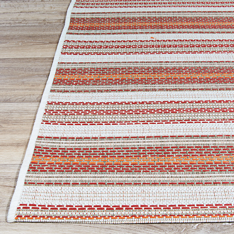 Tapis intérieur / extérieur à rayures Broddrick, Tapis de couloir 2 pi 3 po x 11 pi 9 po