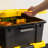 IRIS 48Qt./12 Gal. Heavy-duty Stackable Storage Tote in Black with Yellow Lid