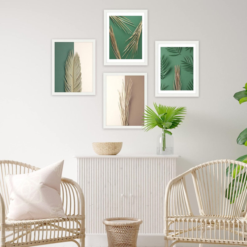 Green Green Jungle Leaf, H 10 po x l 8 po x P 1 po, Blanc