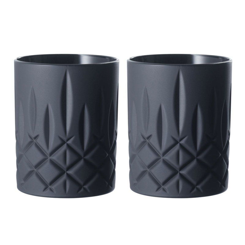 Verre à whisky noir, ensemble de 2