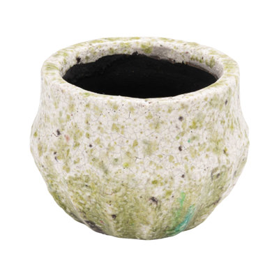 Terra-Cotta Planter With Crackle Glaze And Terrazzo Finish