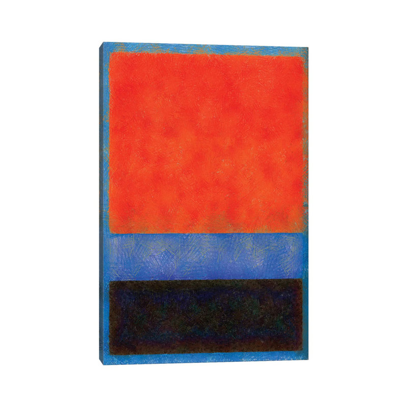 «Rothko Style Red Black and Blue» par Tom Quartermaine - reproduction d'art sur toile tendue, H 40 po x l 26 po x P 1,5 po