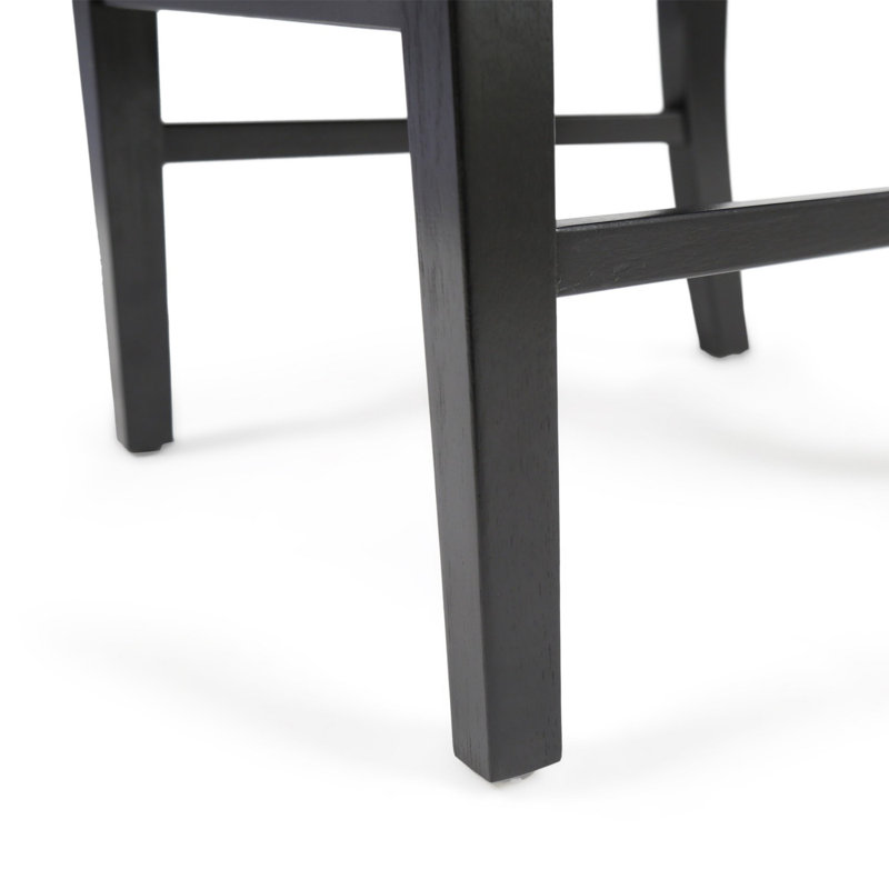 Gelacio Solid Wood Cross Back Side Chair, Black