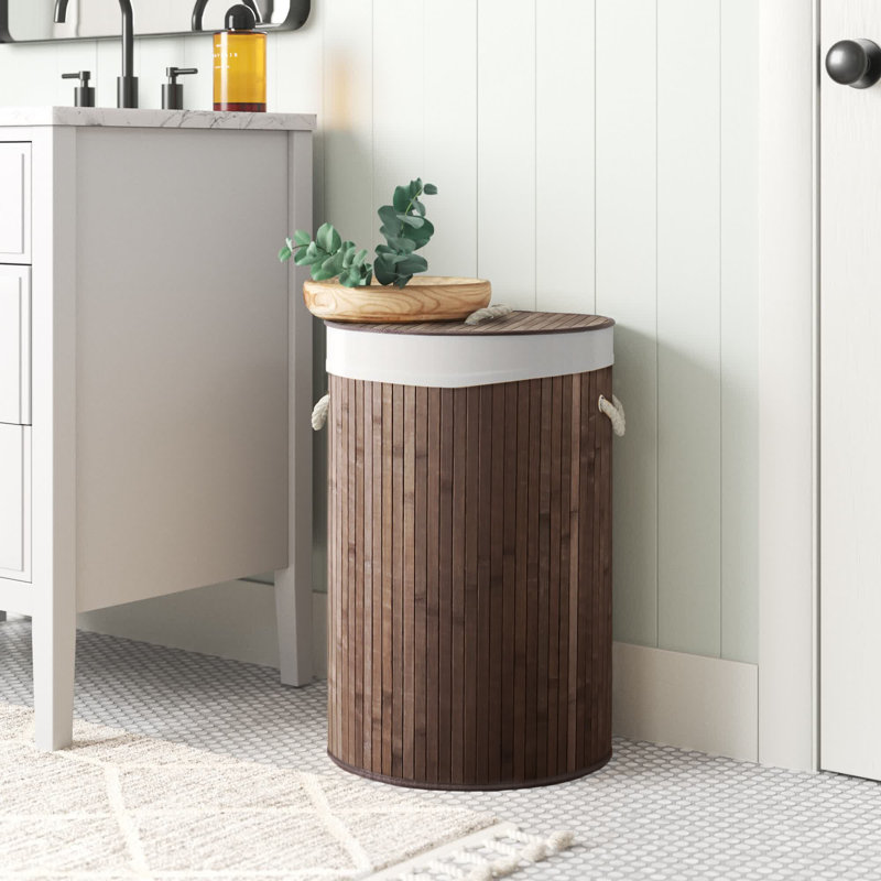 Bamboo Collapsable Hamper, Brown