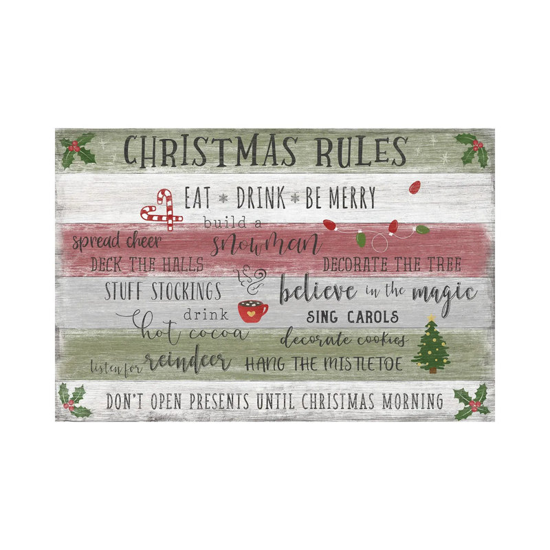 Christmas Rules by Natalie Carpentieri - Wrapped Canvas Print, 101.6 cm H x 66.04 cm W x 3.175 cm D