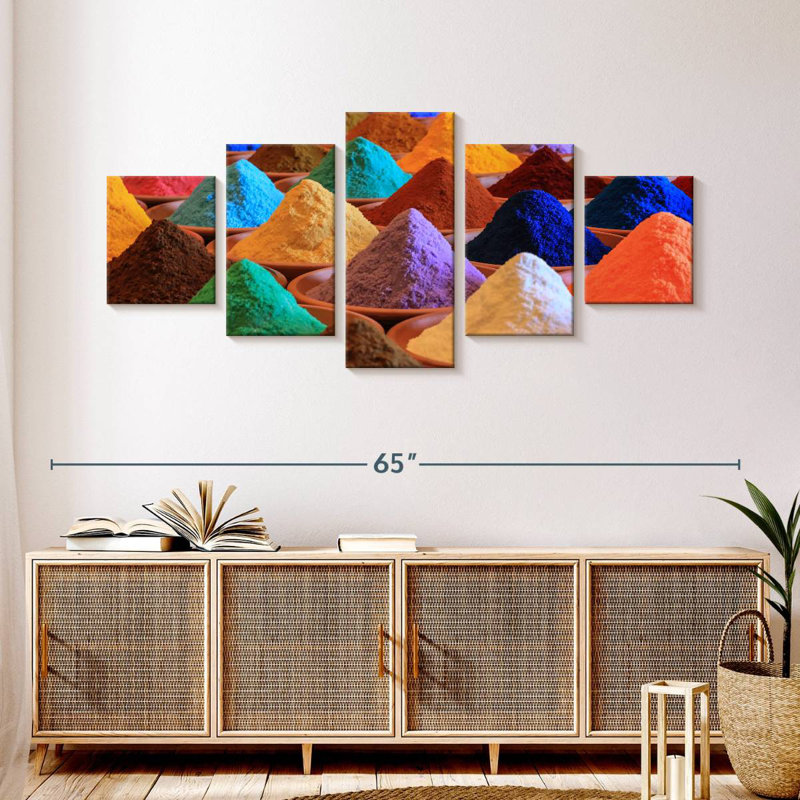 Indian Powder Paints, 24" H x 55" W