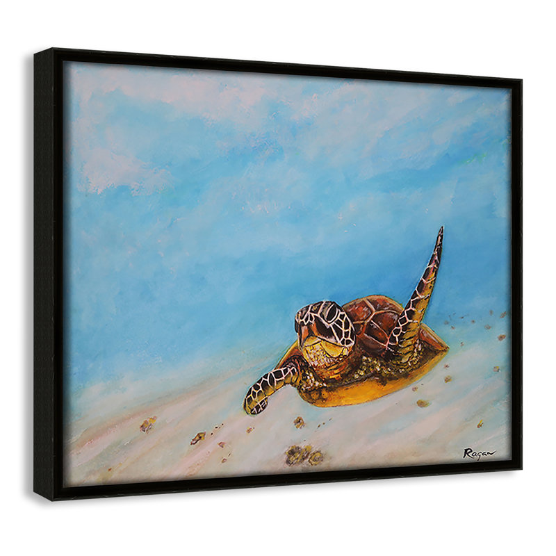 Imprimé de tortue de mer Rashebia par Mike Ragan pour, H 9,5 po x l 11,5 po, Espresso