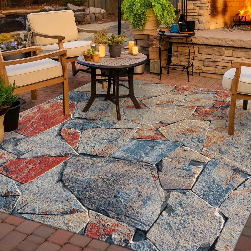 Keazia Indoor/Outdoor Area Rug, Square 7'10"