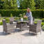 Milano Round Wicker Outdoor Dining Table With Umbrella Hole , 110cm cm W 110cm cm D