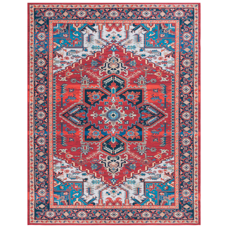 Sonia Oriental Area Rug in Red/Blue, Rectangle 8' x 10'
