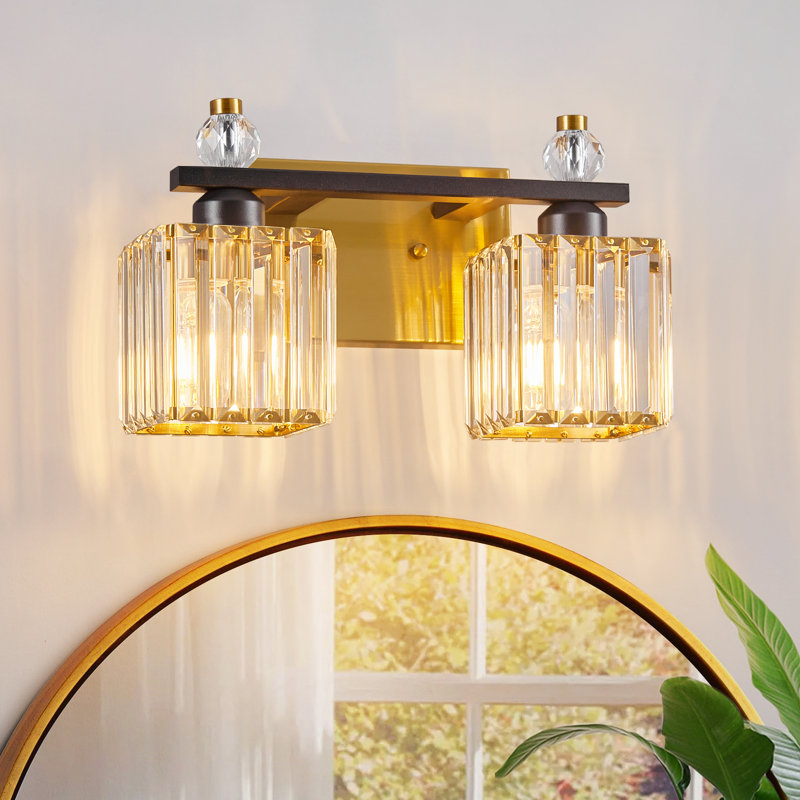 Kyneisha Bathroom Vanity Lamp Modern Crystal Vanity Lamp Bathroom Light Fixture Mirror Crystal Bathroom Vanity Lighting Fixture