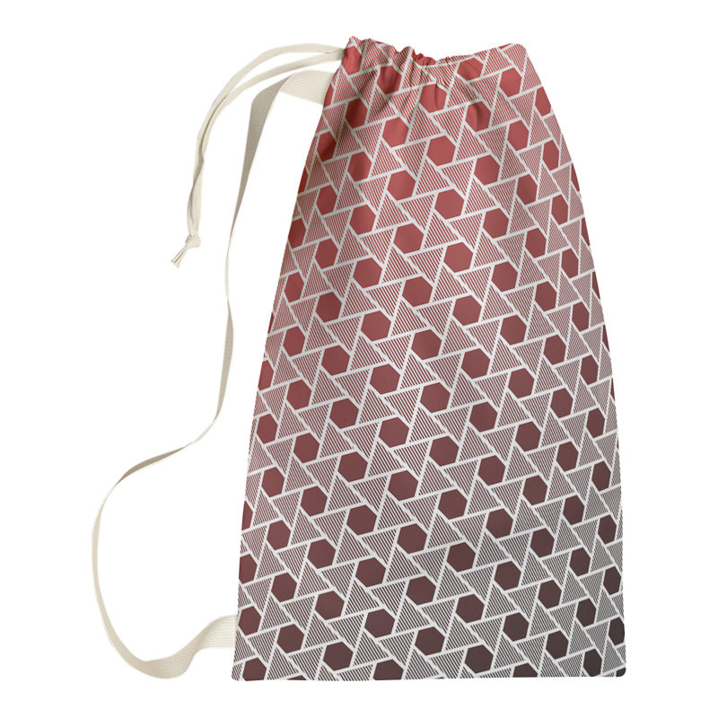 Sac à linge Mcguigan Hexagons and Triangles, Moyen (H 36 po x l 28 po x P 1,5 po), Noir / rouge