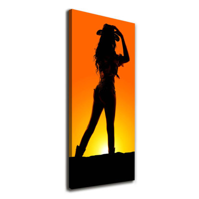 Cowgirls Silhouette - Wrapped Canvas Print