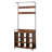 Antique Brown Hall Tree With Shoe Storage - 31 Entryway Unit, 7 Rust- Hooks, Fits Different Rooms Rack Coat And Space Tree, Strong Brown, Versatile Use