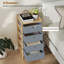  Chest of Drawers, 4 Drawers Dresser with Bamboo Frame, Cream White-150179764