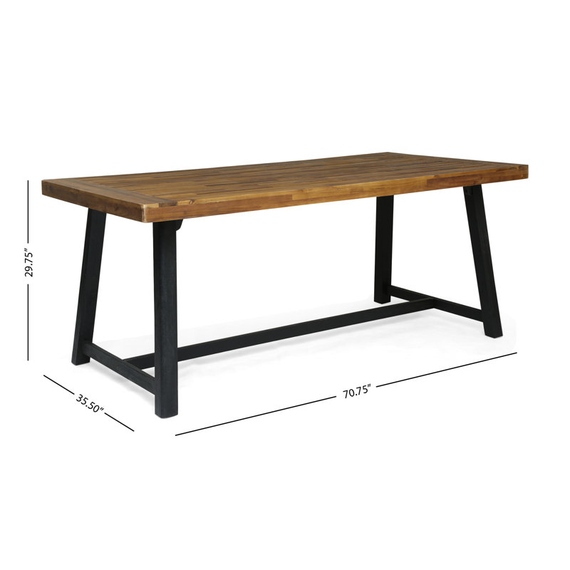 Furman 6 - Person Acacia Patio Dining Set with Rectangular Table
